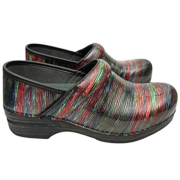 Dansko XP Women’s Clogs EU 37 US 6.5 Multicolor Striped Leather Slip-On - Picture 6 of 10